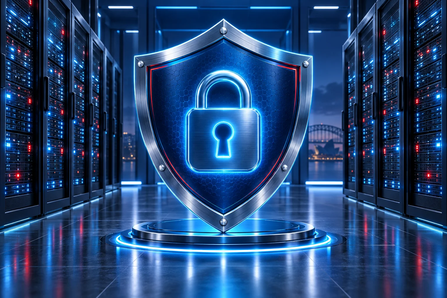 Digitaler Schild, der Konto und Dateninfrastruktur schützt